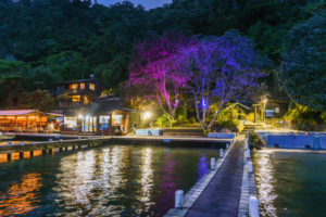 Lake Rotoiti Hot Pools by night